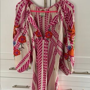 Farm Rio Colorful Embroidered Dress